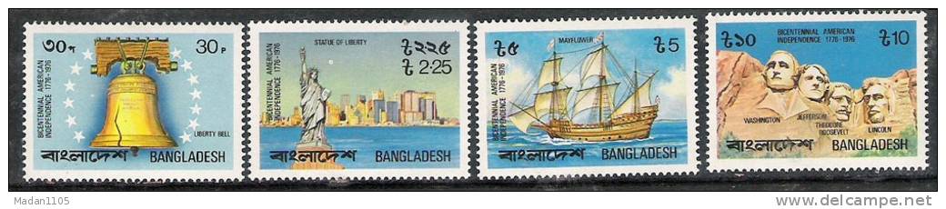BANGLADESH 1976 Bicentenary Of American Revolution´ SG 80/83,,4v Complete, MNH(**). - Ships
