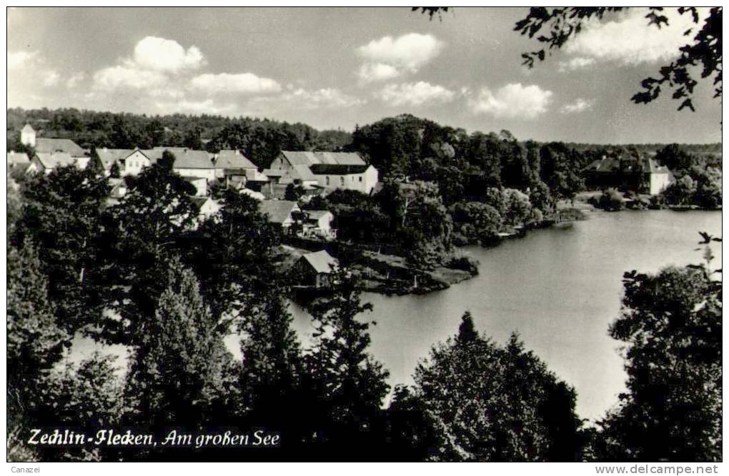 AK Zechlin-Flecken, Flecken Zechlin, Am Großen See, Gel, 1958 - Zechlin