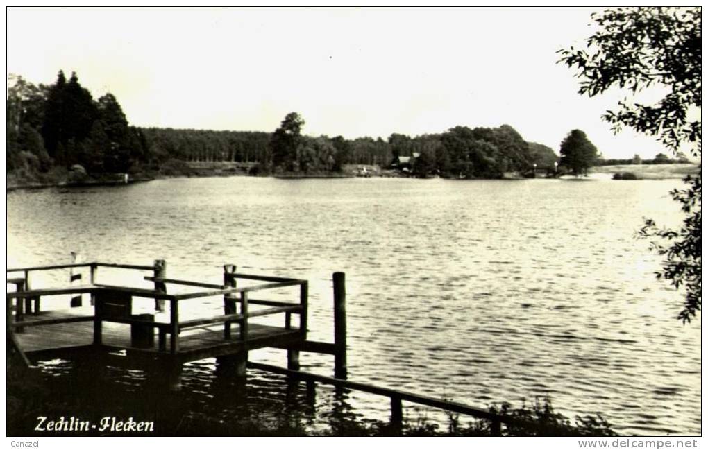 AK Zechlin-Flecken, Flecken Zechlin, Am Schwarzen See, Gel, 1957 - Zechlin