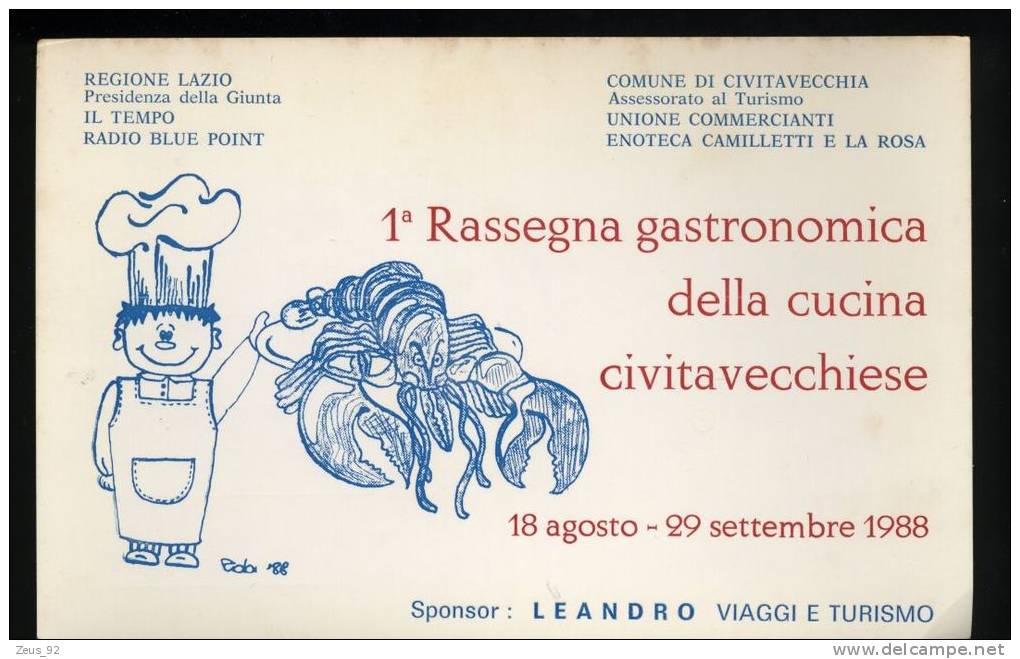 L4335 Civitavecchia - 1^ Rassegna Fastronomica Cucina Civitavecchiese, 18 Agosto - 29 Settembre 1988 - Civitavecchia