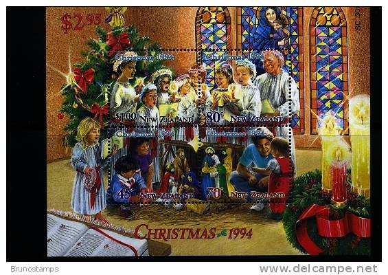 NEW ZEALAND - 1994  CHRISTMAS   MS   MINT NH - Hojas Bloque