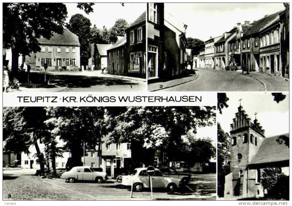 AK Teuptiz/Kr. Königs Wusterhausen, Am Markt, Poststraße, Kirche, Gel, 1979 - Königs-Wusterhausen