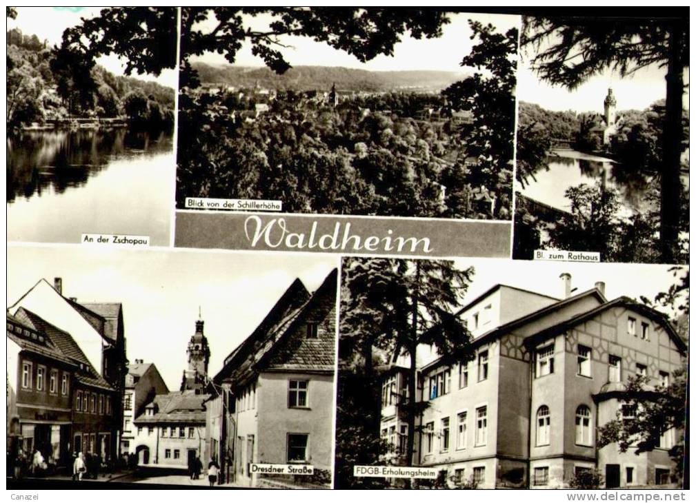 AK Waldheim/Kr. Döbeln, Zschopau, Dresdner Straße, FDGB-Heim, Gel, 1975 - Waldheim