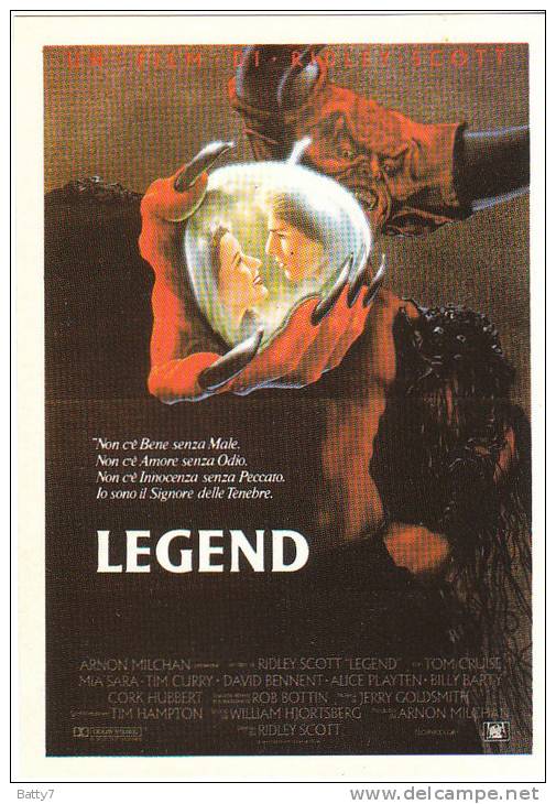 CINEMA CARTONCINO PUBBLICITARIO FILM -  LEGEND - RIDLEY SCOTT - DESCRIZIONE SUL RETRO - Publicidad