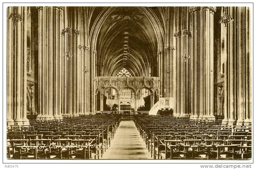 BRISTOL CATHEDRAL, INTERIOR / ADDRESS - WINDSOR, KINGS ROAD, GOWER LODGE / POSTAL SLOGAN - BRITISH GOODS ARE BEST - Bristol