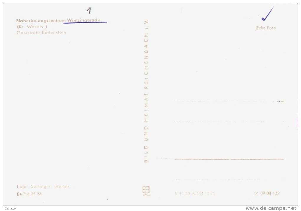 AK Wintzingerode/Kr. Worbis, Gaststätte Bodenstein, Ung, 1976 - Worbis