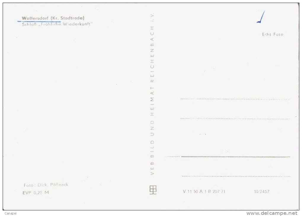 AK Wolfersdorf/Kr. Stadtroda, Schloß Fröhliche Wiederkunft, Ung, 1971 - Stadtroda
