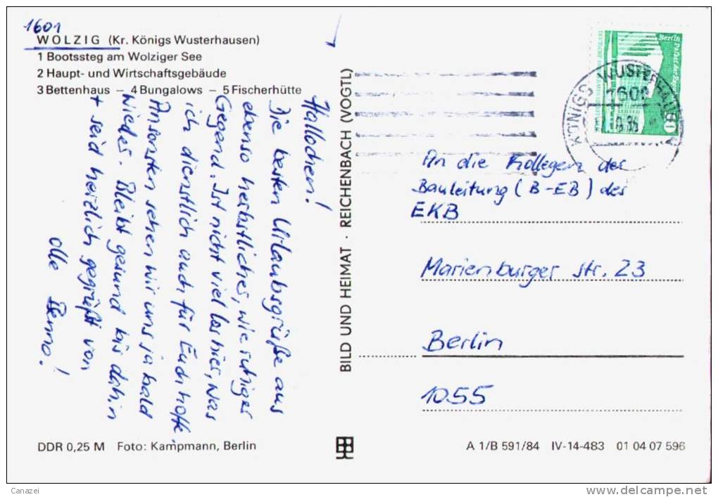 AK Wolzig/Kr. Königs Wusterhausen, Ferienheim Der Sparkasse Berlin, Gel, 1984 - Königs-Wusterhausen