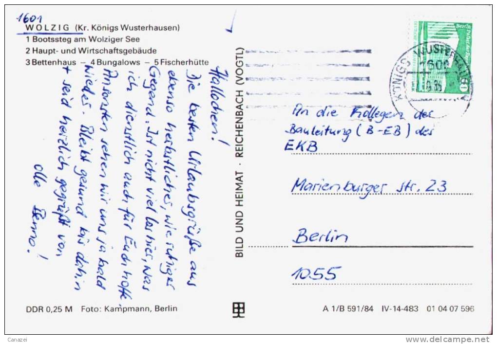 AK Wolzig/Kr. Königs Wusterhausen, Ferienheim Der Sparkasse Berlin, Gel, 1984 - Koenigs-Wusterhausen