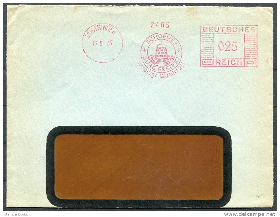 1935 Germany Lustringen Schoeller Feinpapierfabrik Freistempel Brief - Briefe U. Dokumente