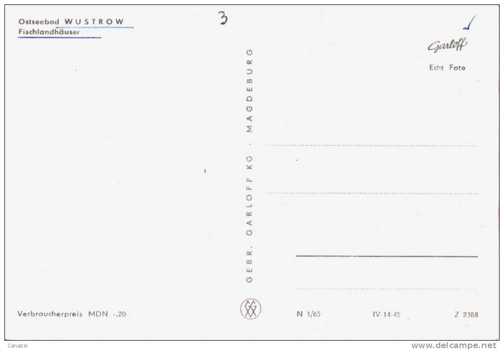 AK Wustrow, Fischlandhäuser, Ung, 1965 - Fischland/Darss