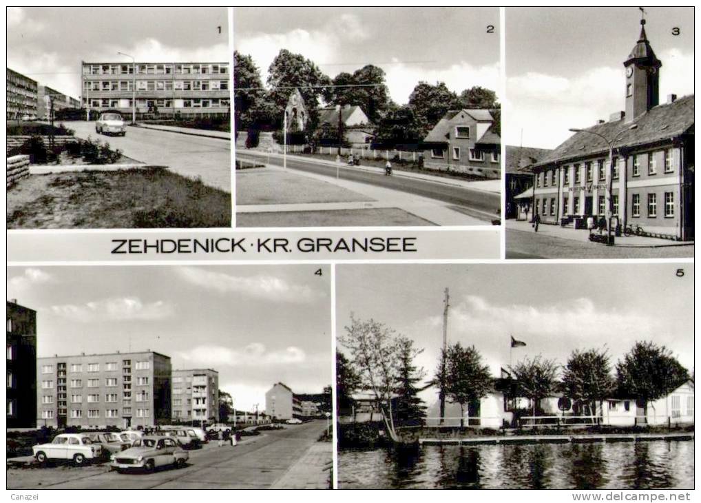 AK Zehdenick/Kr. Gransee, Karl-Marx-Oberschule, Thälmann-Platz, Bootshaus, 1984 - Gransee