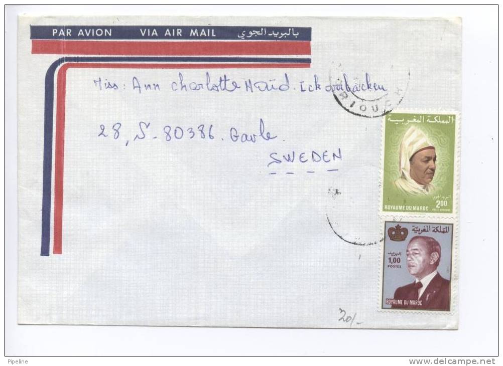 Morocco Air Mail Cover Sent To Sweden - Morocco (1956-...)