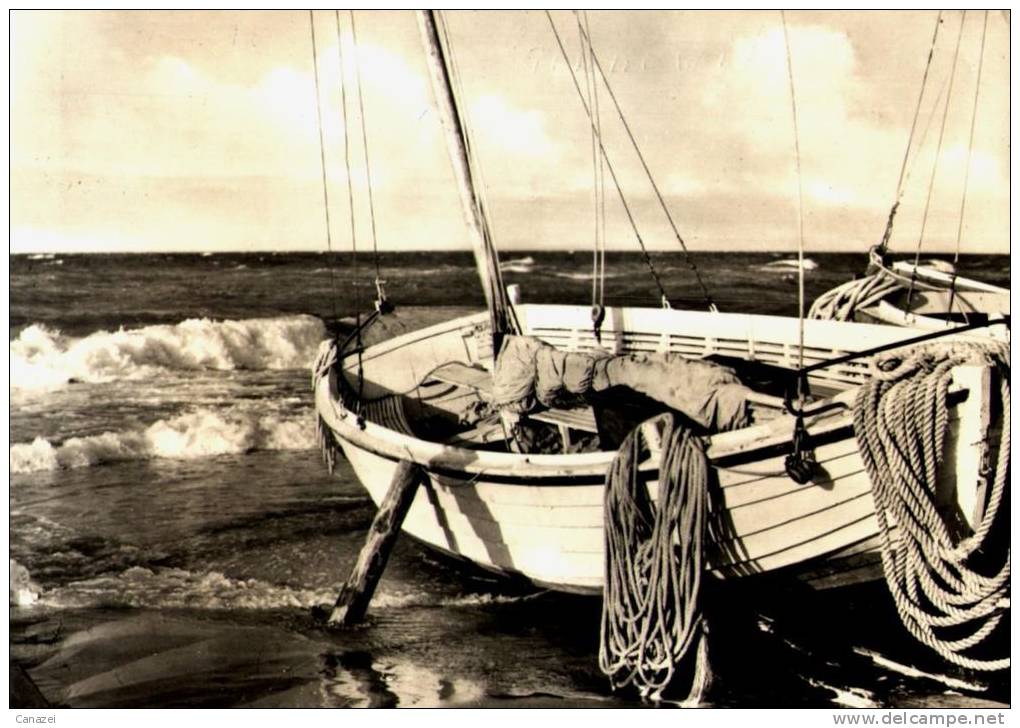 AK Fischerboote An Der Ostsee, Gel, 1966 (Stempel Zinnowitz) - Zinnowitz