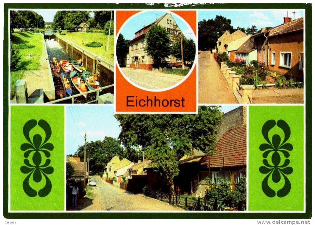 AK Eichhorst / Kr. Eberswalde, Bootsschleuse, Gasthaus Zur Schorfheide, Gel,1982 - Eberswalde