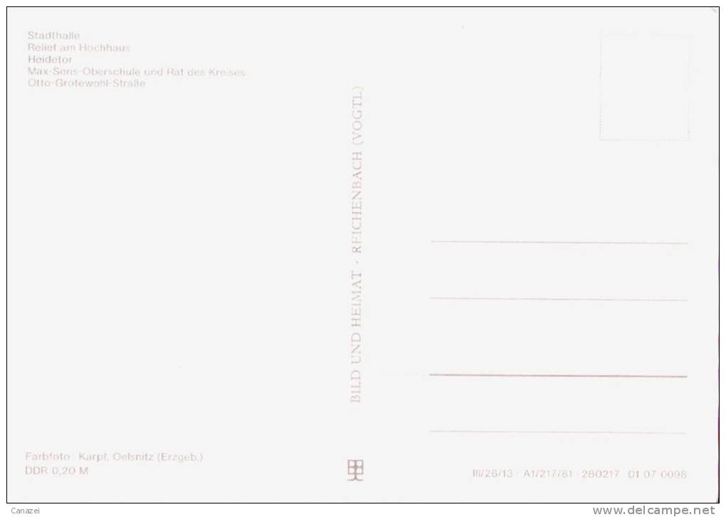 AK Zerbst, Stadthalle, Heidetor, Karl-Marx-Oberschule, Ung, 1981 - Zerbst