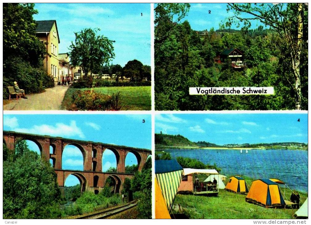 AK HOG Vogtländische Schweiz, Adlersteinalm, Elstertalbrücke, Pöhl, Gel, 1981 - Vogtland