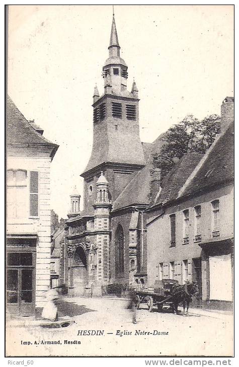 Cpa Hesdin, église Notre Dame - Hesdin