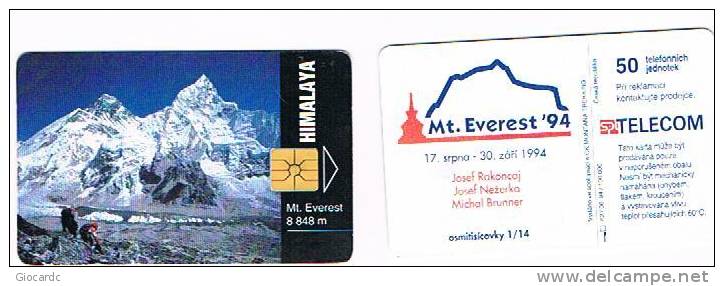 REPUBBLICA CECA (CZECH REPUBLIC) - SPT TELECOM CHIP - 1994 HIMALAYA: EVEREST     N.62 / 06.94 - USED - RIF. 3264 - Gebirgslandschaften