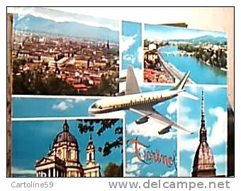 TORINO VEDUTE E AEREO AVION ALITALIA VB1965 EC10928 - Trasporti