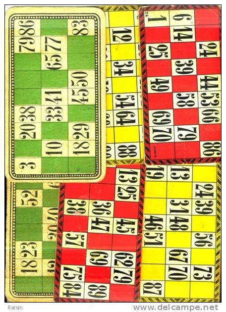 Ancien Jeu De Loto  Vintage  Sac D'origine  90 Pions En Buis 23 Cartes Vertes Plus 11 Cartes Jaunes Plus 11  Rouges BE - Autres & Non Classés