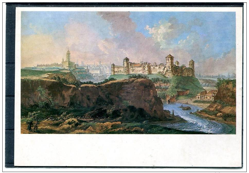 Zhan Baltazar De La Travers GREETING CARD 1986. NARVA AND IVAN CITY ON 1780. - Castillos