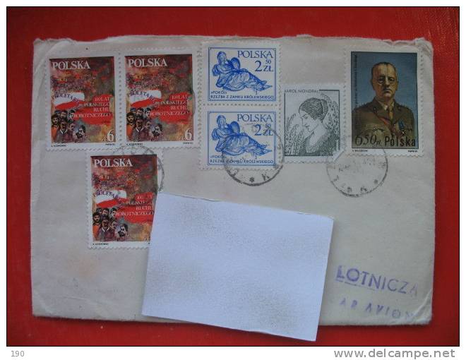 LETTER FROM POLAND TO YUGOSLAVIA,7 STAMPS - Unclassified