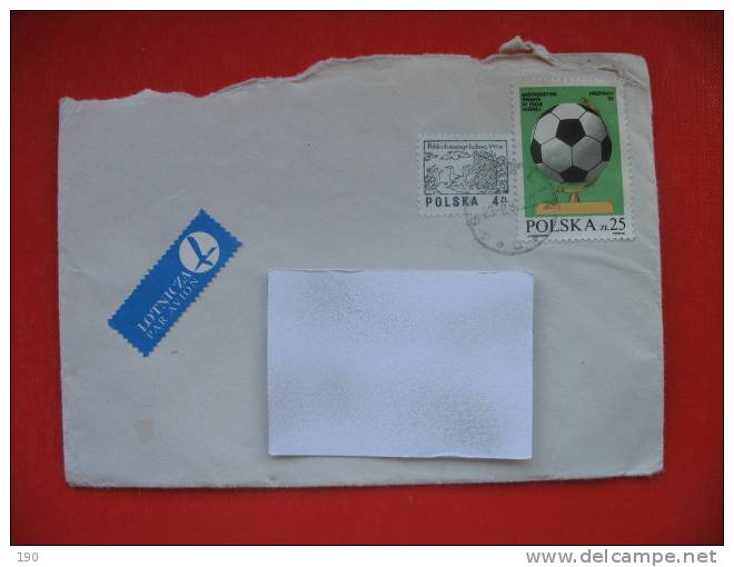 LETTER FROM POLAND TO YUGOSLAVIA,2 STAMPS (SOCCER) - Unclassified