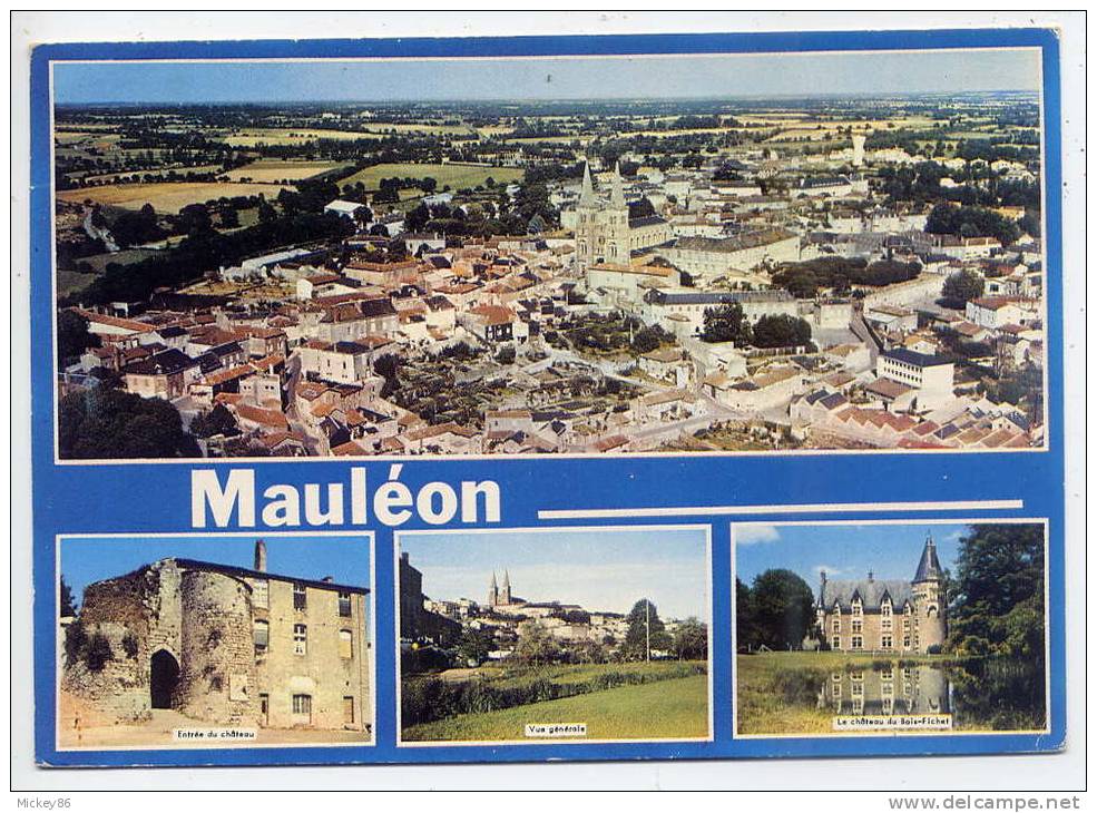 MAULEON--1987---Vues Diverses- Vues Générales--Chateaux Cpm N°1 éd Artaud--flamme Vison-Cuir 87 à Mauléon - Mauleon