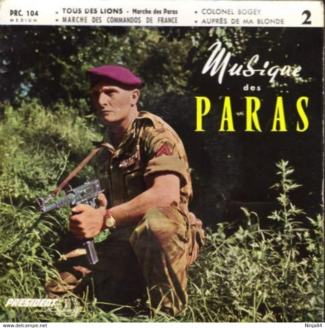 EP 45 RPM (7")  Musique Des Paras  "  Tous Des Lions  " - Instrumental