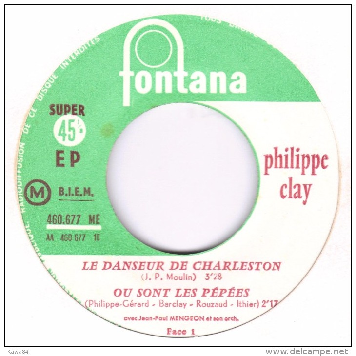 EP 45 RPM (7")  Philippe Clay  "  Le Danseur De Charleston  " - Autres - Musique Française