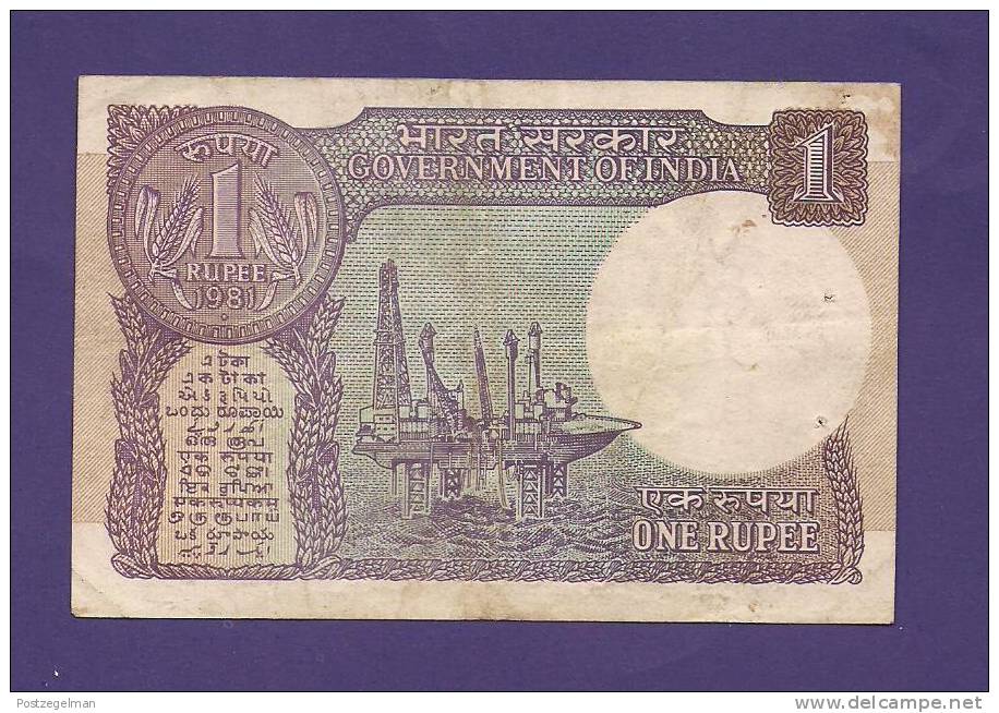 INDIA 1981,  Banknote, USED VF, 1 Rupee Signed Narasinhan Km 78b - Inde