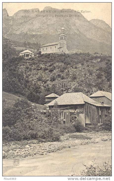 CARTE POSTALE     LABAUME     L EGLISE GORGES DU PONT DU DIABLE - Autres & Non Classés