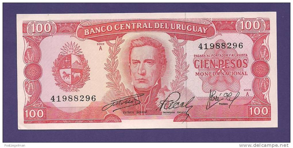 URUGUAY 1971,  Banknote , UNC, 100 Pesos Km 47 - Uruguay