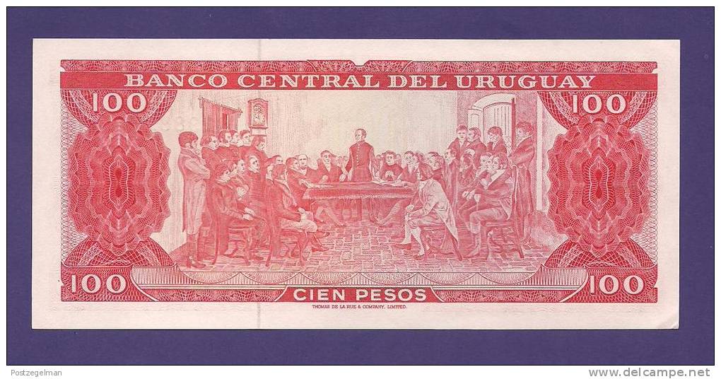 URUGUAY 1971,  Banknote , UNC, 100 Pesos Km 47 - Uruguay