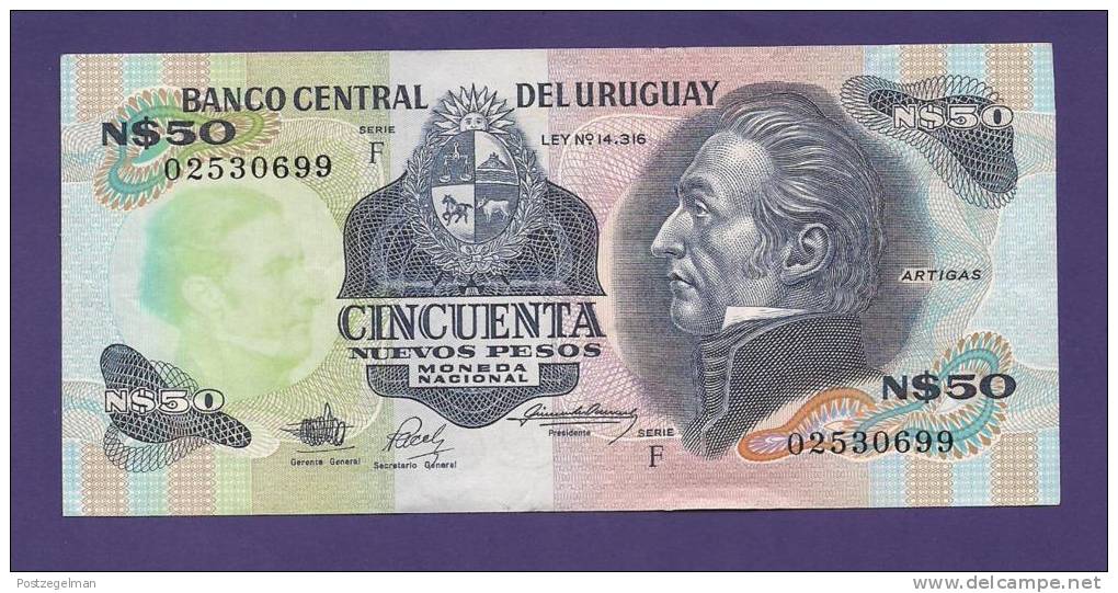 URUGUAY 1975,  Banknote , UNC, 50 Nuevos Pesos Km 59 - Uruguay