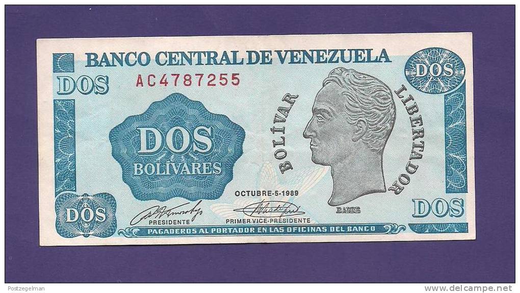 VENEZUELA 1989,  Banknote , USED VF, 2 Bolivares - Venezuela