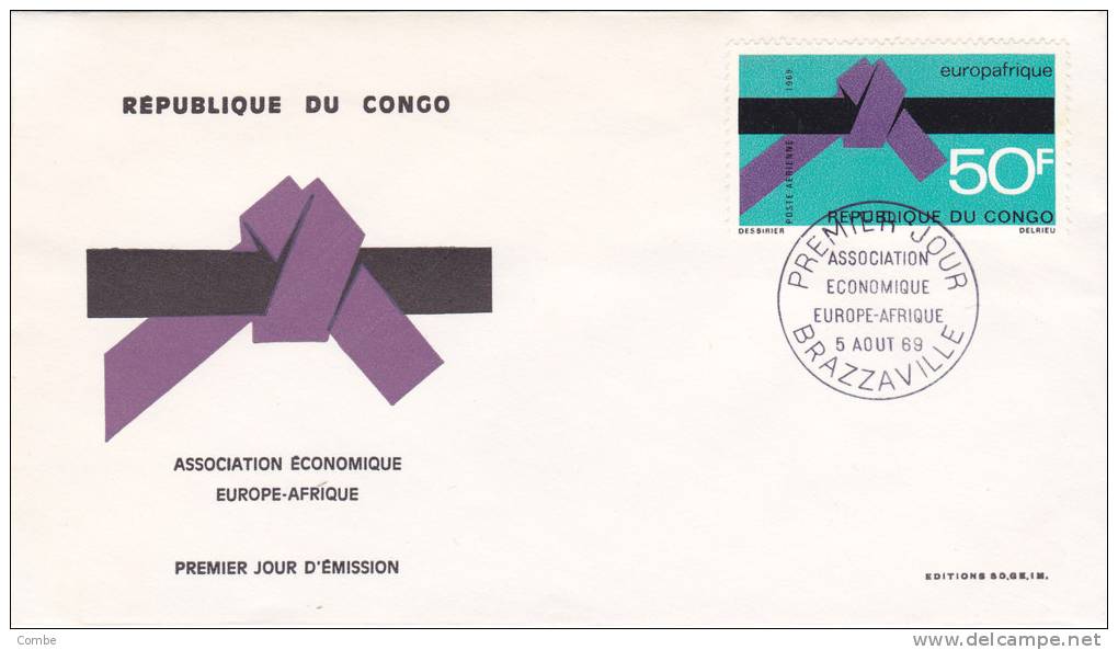 1969, CONGO, PREMIER JOUR BRAZZAVILLE, PA86 / 2630 - FDC