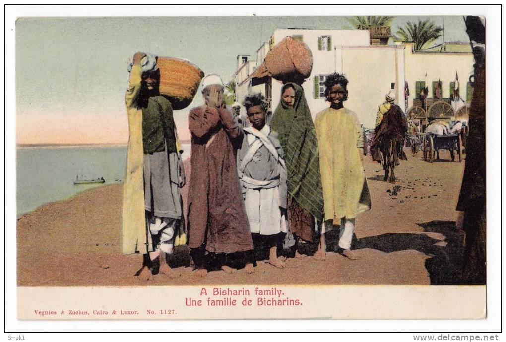 AFRICA EGYPT A BISHARIN FAMILY VEGNIOS & ZACHOS CAIRO & LUXOR Nr. 1127 OLD POSTCARD - Other & Unclassified