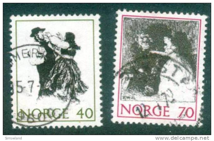 Norwegen  1971  Volksmärchen I  (2 Gest. (used))  Mi: 630, 632 (0,50 EUR) - Oblitérés