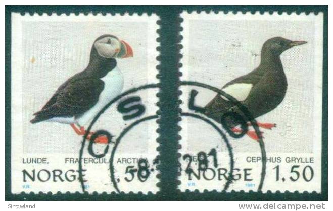 Norwegen  1981  Freimarken - Vögel  (2 Gest. (used))  Mi: 829-30 (0,60 EUR) - Used Stamps