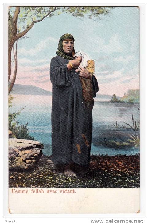 AFRICA EGYPT FELLAH WOMEN WITH CHILD L&H CAIRO Nr. 53 OLD POSTCARD - Other & Unclassified