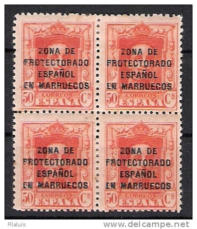 01630 Marruecos Edifil 88  En Bloque De 4 *  Cat. Eur. 248,- - Marruecos Español