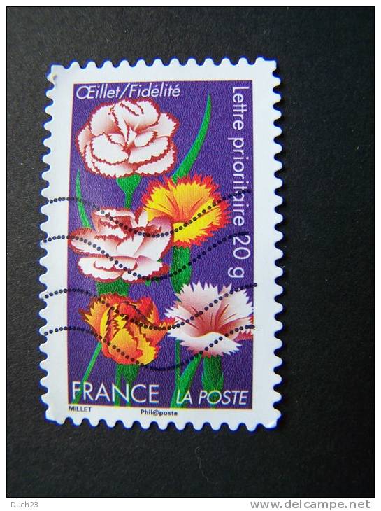 OBLITERE FRANCE ANNEE 2012 N° 667 SERIE DITES LE AVEC DES FLEURS OEILLET AUTOCOLLANT ADHESIF - Oblitérés