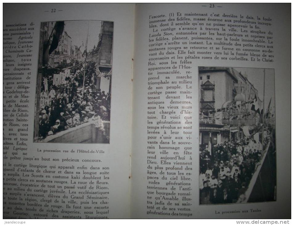 - Congrès Eucharistique De Riom - Juin 1933 - Belley - Imprimerie Chaduc - église - Régionnalisme - Auvergne