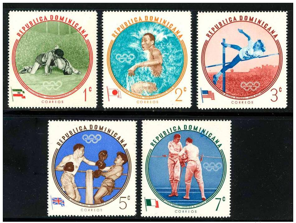 DOMINICANA - 1960-cat Yvert E Tellier Dal N°542 Al N°546-4 Valori Dentellati E 4 Valori Non Dentellati-nuovi Con Gomma - Dominique (1978-...)