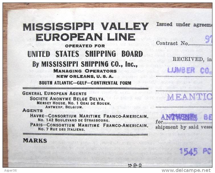 Mississippi Shipping Co., United States Shipping Board 1927 - Etats-Unis