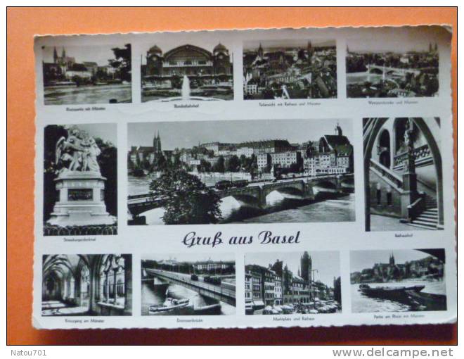 E1-suisse--gruss Aus Basel--carte Photo - Bâle