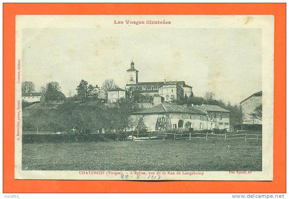 Dpt  88  Chatenois   "  L'eglise Vue De La Rue De Longchamp  " - Chatenois