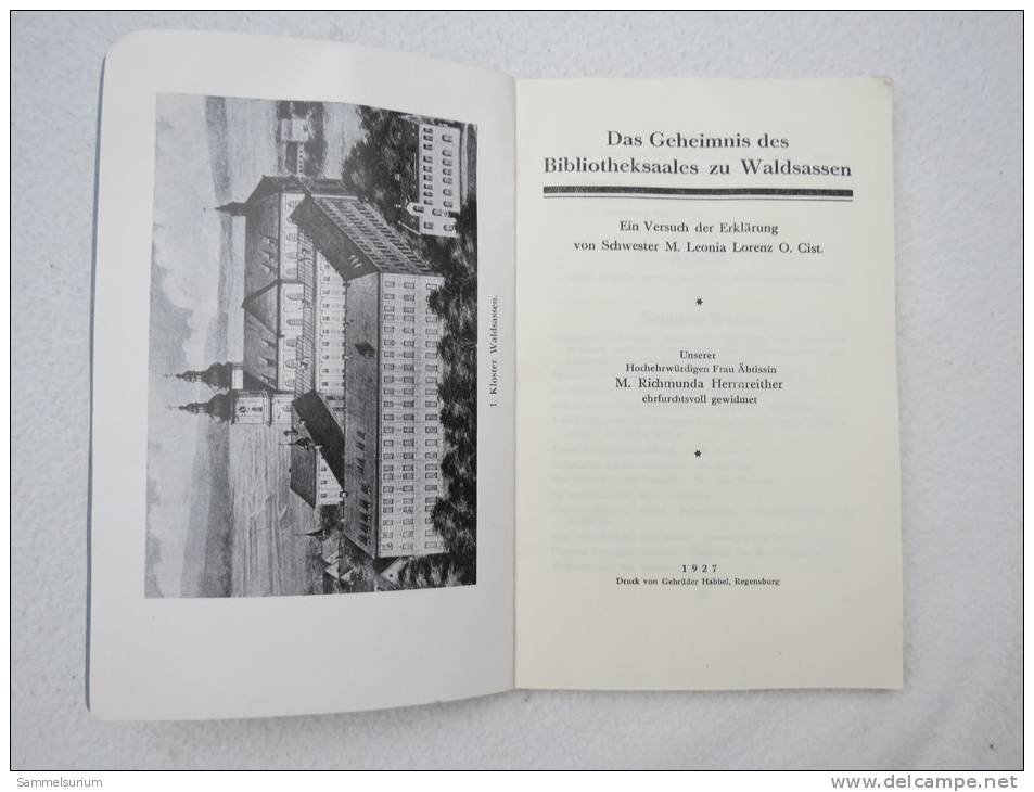 "Das Geheimnis Des Bibliotheksaales Zu Waldsassen" (Ein Versuch Der Erklärung) Von 1927 - Christentum